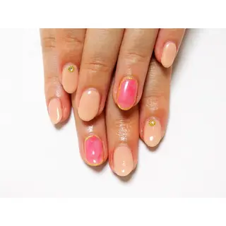 ネイル 痛ネイル/ワンホン/ フィルイン/長さだしのネイルデザイン