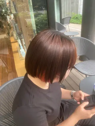 ミディアム カラー パーマ ヘアアレンジ 加藤 愛実のヘアスタイル