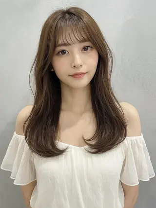 セミロング 骨格補正似合わせ カット阿部建のヘアスタイル
