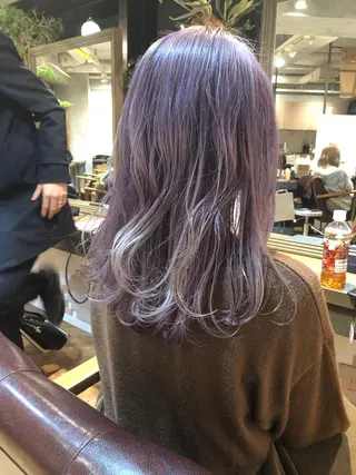 セミロング カラー 💖透明感カラー💖 坂本万由子のヘアスタイル