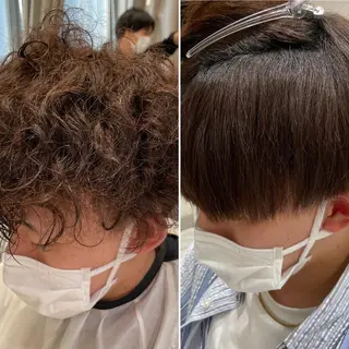 ショート パーマ メンズ 【メンズ縮毛矯正】 田中秀斗のヘアスタイル