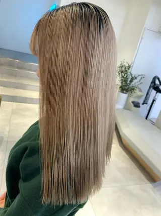 ロング カラー 酸性ストレート・ メンズ 三原 楊子のヘアスタイル