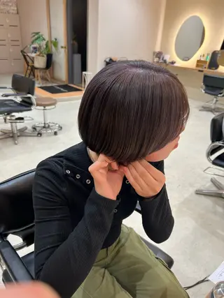 ショート 縮毛矯正/ ケアブリーチ/モカのヘアスタイル