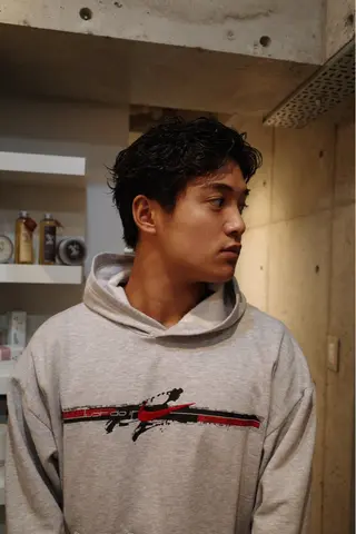 ショート パーマ メンズ 宮崎 恵多のヘアスタイル