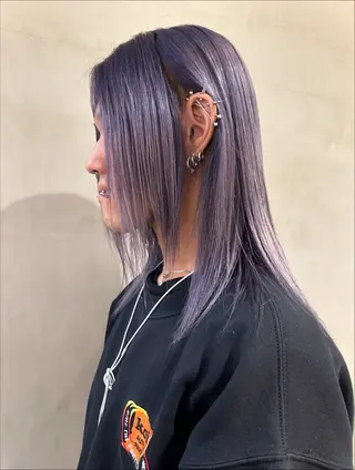 セミロング カラー デザインカラー❤︎ イシイレイのヘアスタイル