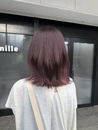 ミディアム カラー 透明感カラー/パーマ 🌀アオノアユミのヘアスタイル