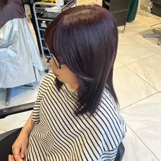 セミロング カラー ナミ🩶暗髪/暖色 ❤️/透明感/縮毛のヘアスタイル