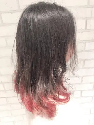 セミロング カラー 田中 アキオのヘアスタイル
