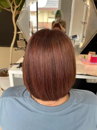 ショート 超透明感カラー🦋韓 国羽エクステ🪽🫧のヘアスタイル