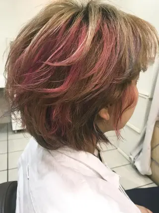 ショート カラー シールエクステ⭐️ オオミタクヤのヘアスタイル