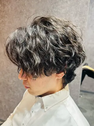 ショート パーマ メンズ 曲がる縮毛矯正 masashiのヘアスタイル