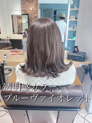 ミディアム カラー 艶髪カラー 渡辺岳也のヘアスタイル