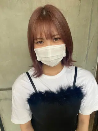 ミディアム 透け感ベージュ /ミハルのヘアスタイル