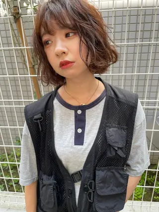 ミディアム パーマ 【お洒落パーマ】 Elme　肥塚康汰郎のヘアスタイル