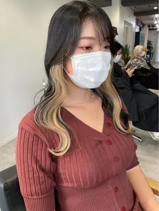 カラー 切りっぱなしボブイヤ リングカラー清水隆央のヘアスタイル