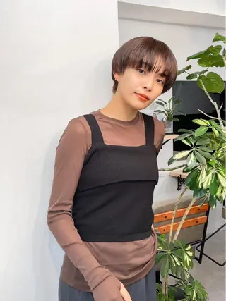 ショート カラー パーマ＊ 顔まわり似合わせのヘアスタイル