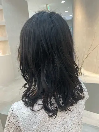 ミディアム パーマ 吉川 コヒロのヘアスタイル