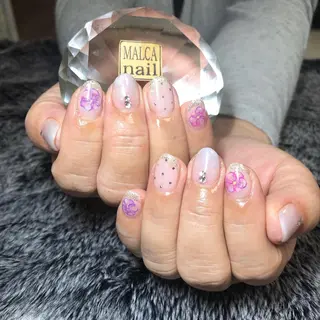 ショート カラー パーマ ヘアアレンジ キッズ ネイル マツエク・マツパ MALCAnail(マルカネイル)所属・荒木 莉奈のネイルデザイン