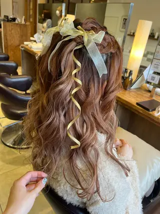 セミロング ヘアアレンジ 奥山 沙季(大井町)のヘアスタイル