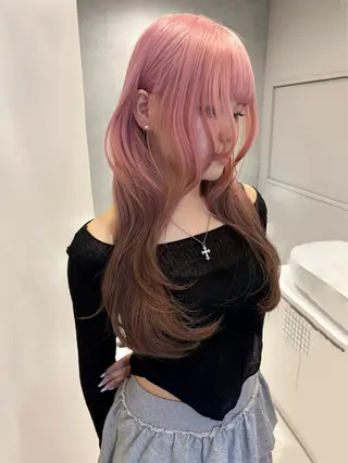 ロング 梅田無料カットモデル りんくのヘアスタイル