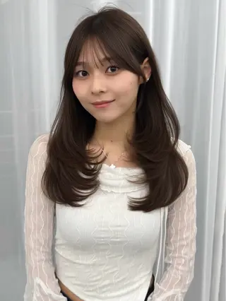 ミディアム カラー ヘアアレンジ 最小顔周り&レイヤー 特化/池袋/kokiのヘアスタイル