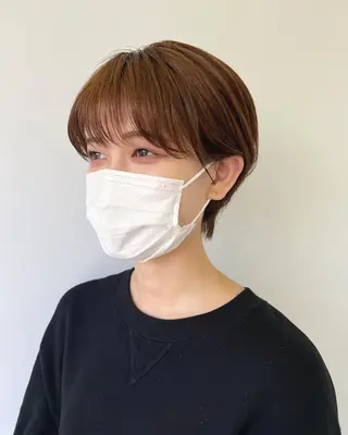 ショート カラー 原 梢のヘアスタイル