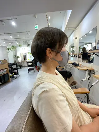 ショート カラー パーマ* 顔まわり似合わせのヘアスタイル