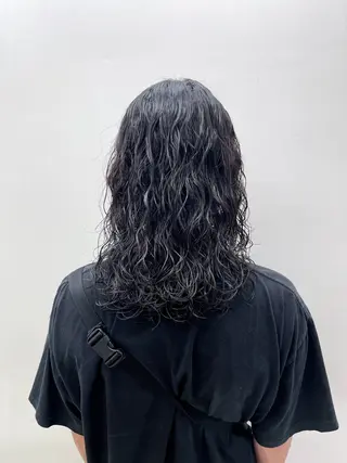 ミディアム パーマ メンズ 森本裕/オーナー/ スパイラルパーマのヘアスタイル