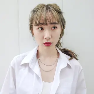 ミディアム カラー 韓国レイヤー suzuのヘアスタイル