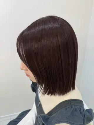 ミディアム カラー 韓国レイヤーカット/ くすみカラー/モモのヘアスタイル