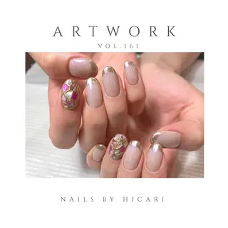 ショート カラー ネイル マツエク・マツパ illum hicariのネイルデザイン