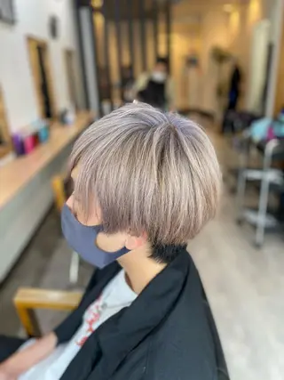 ショート カラー メンズ Agu hair trico 久喜3号所属・ハイトーン&透明感 カラー☘️片山優陽のヘアスタイル