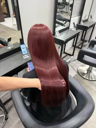 ロング カラー ヘアアレンジ 💗暖色特化ピンク/ 赤髪💗HARUNAのヘアスタイル