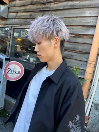 ショート カラー メンズ 🍀透明感抜群🍀/ ハイトーンカラーのヘアスタイル