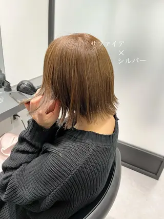 ミディアム カラー レイヤー/髪質改善/ 美髪矯正/手塚凌のヘアスタイル