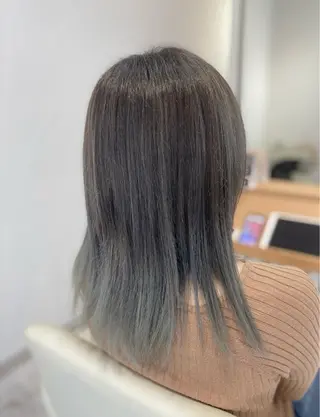 ミディアム カラー ブリーチなしWカラー /酸性ストレート河本のヘアスタイル