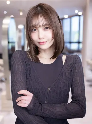 ミディアム カラー 渋谷／透明感カラー kuttiのヘアスタイル