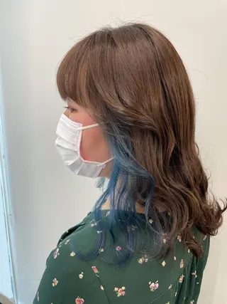 ミディアム カラー ヘアアレンジ 🦄インナーカラー 🦄貫井彩花のヘアスタイル