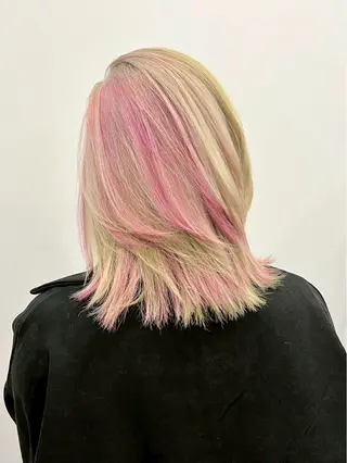 ミディアム カラー Via 京都烏丸所属・ハイトーン/髪質改善 /レイヤー/りなのヘアスタイル