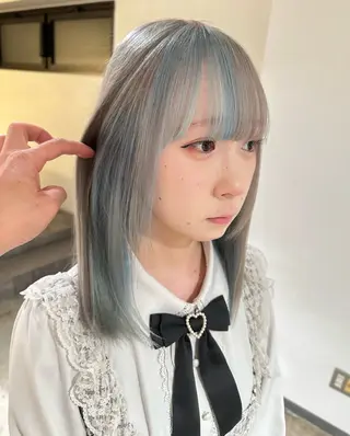 ミディアム カラー ✨艶ブリーチカラー ✨四ノ宮裕己のヘアスタイル