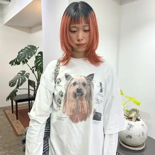 ミディアム カラー ハイトーン/心斎橋/ honomiのヘアスタイル