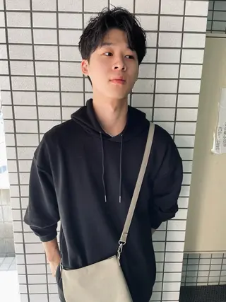 ミディアム パーマ メンズ ruki yabeのヘアスタイル
