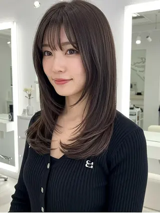 セミロング カラー ヘアアレンジ 髪質改善/秋葉原 OizumiNanaのヘアスタイル