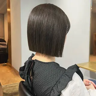 ミディアム カラー ALLY(アリー)所属・akane/ボブ /オリーブ/ブラウンのヘアスタイル