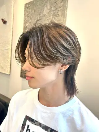 ミディアム パーマ メンズ 岡田大志🇰🇷 中/韓メンズヘアのヘアスタイル