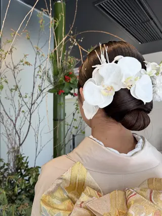 ロング ヘアアレンジ 暖色カラー /ヘアアレンジ/花鈴のヘアスタイル