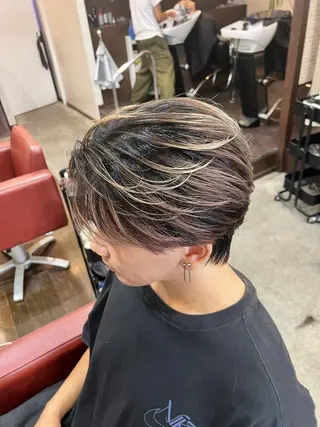 ミディアム カラー メンズ 湘南のパーマ職人 🔥清水琉葵🔥のヘアスタイル