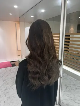 ロング カラー シールエクステ 赤み無し/透明感のヘアスタイル