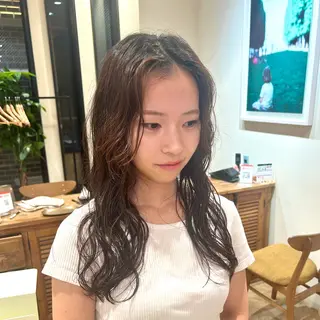 ロング パーマ 丸みボブ/メンズ /大山杏奈🌙のヘアスタイル