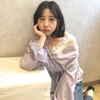 ミディアム 雪本 愛のヘアスタイル